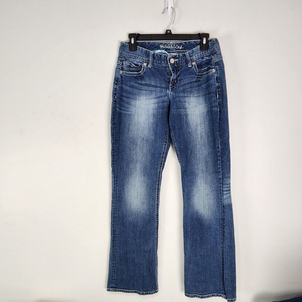 Maurices Bootcut Jeans Womens Size 3/4 Reg Blue Medium Wash Denim 28.5x33.5